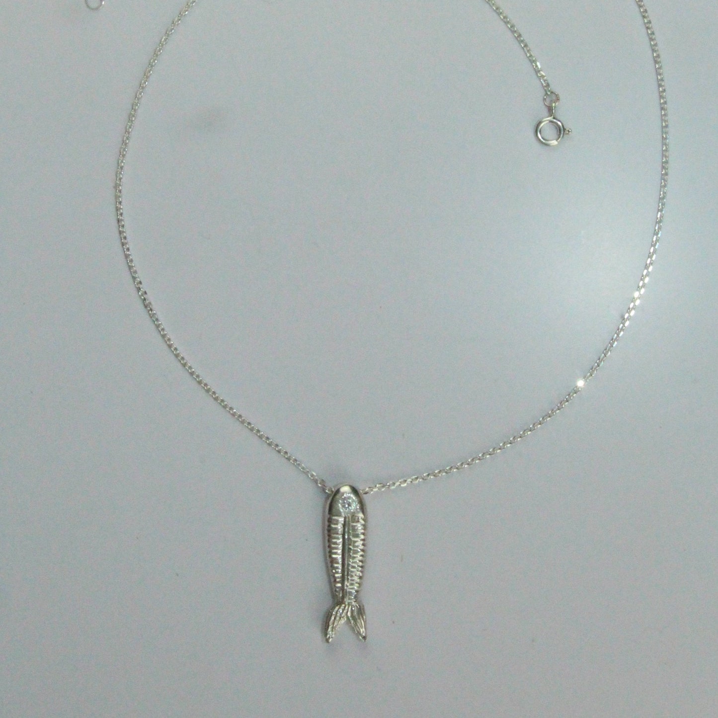 Sapphire Fishbone Pendant