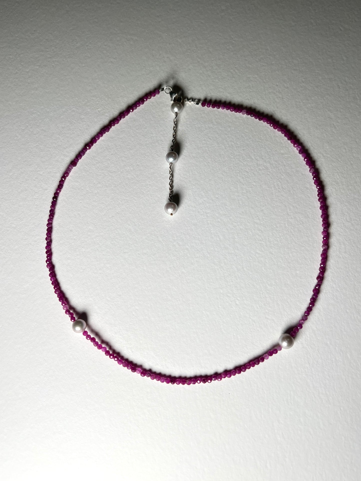 Ruby + Pearl Necklace