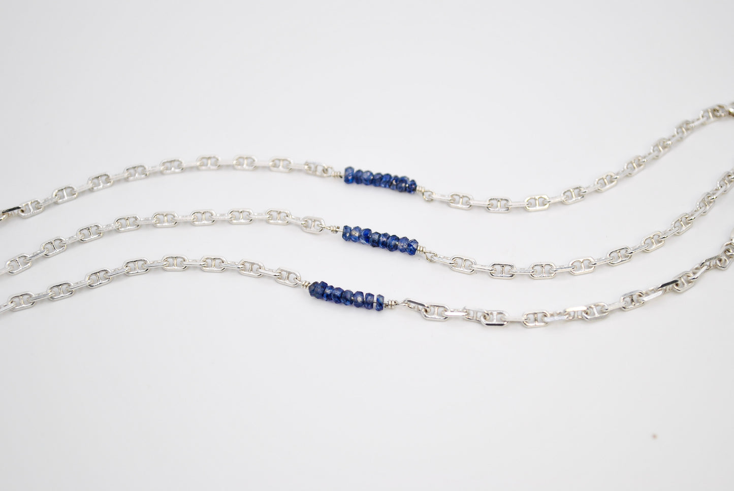 Sapphire Anchor Chain Bracelet