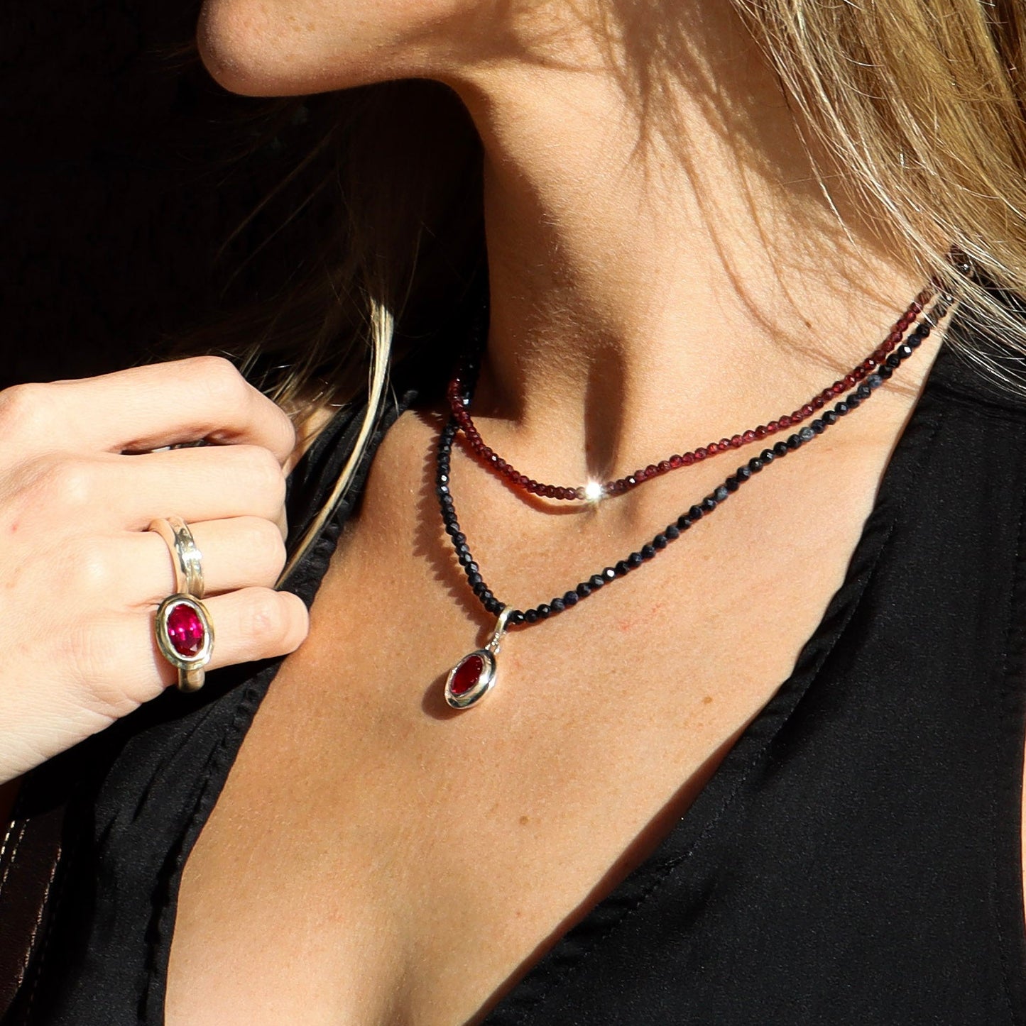 Ruby Knife Edge Charm