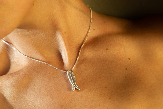 Sapphire Fishbone Pendant