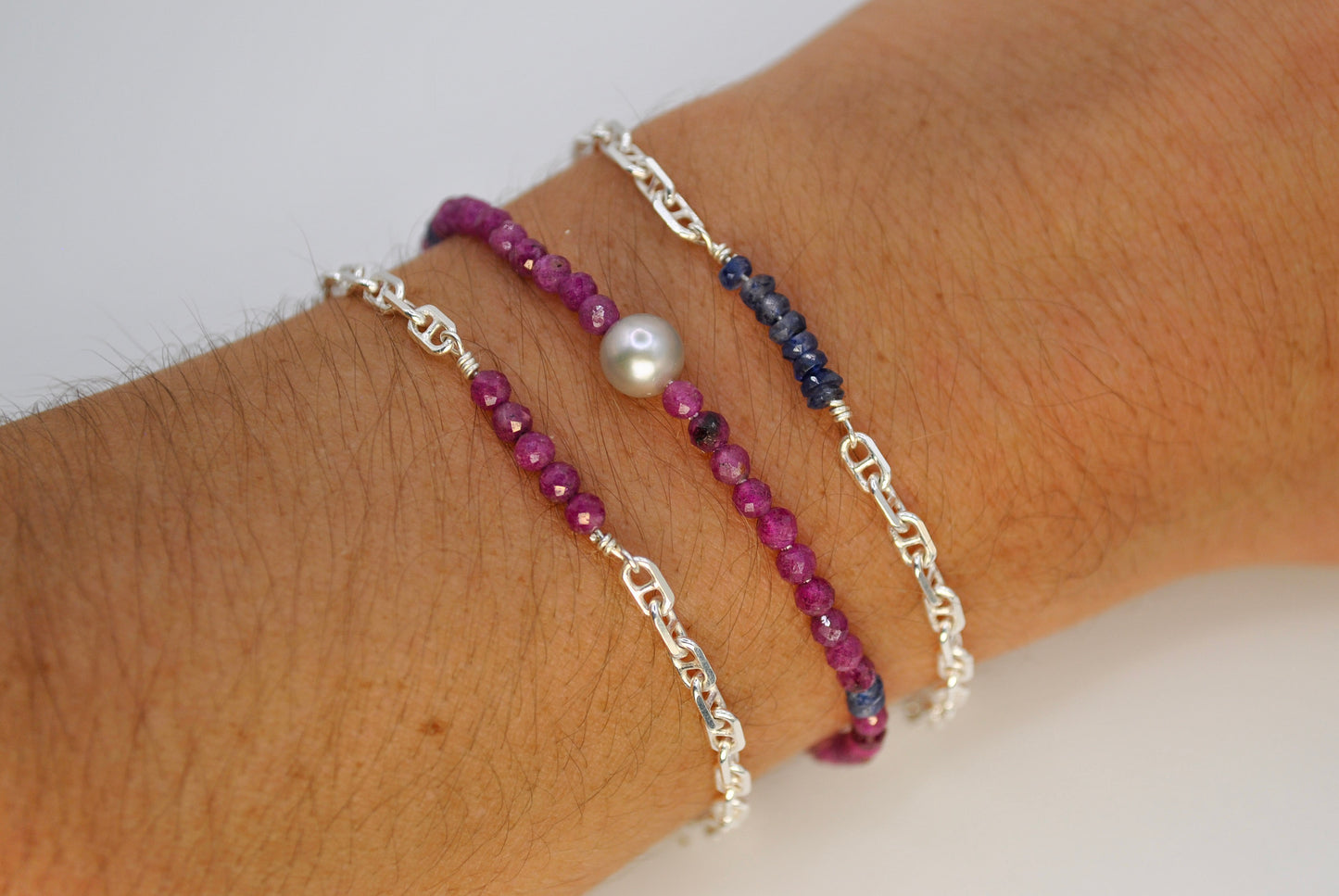 Ruby and Pearl Bracelet