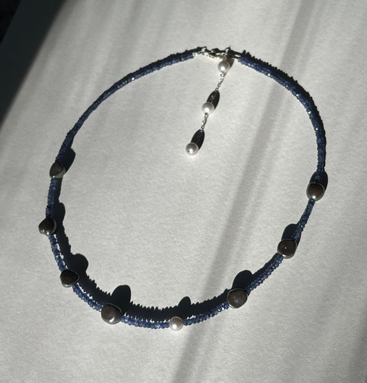 Sapphire + Pearl Necklace