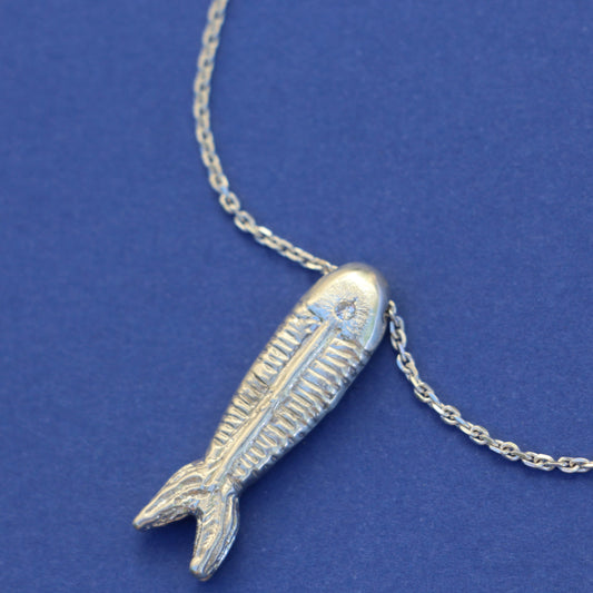 Sapphire Fishbone Pendant