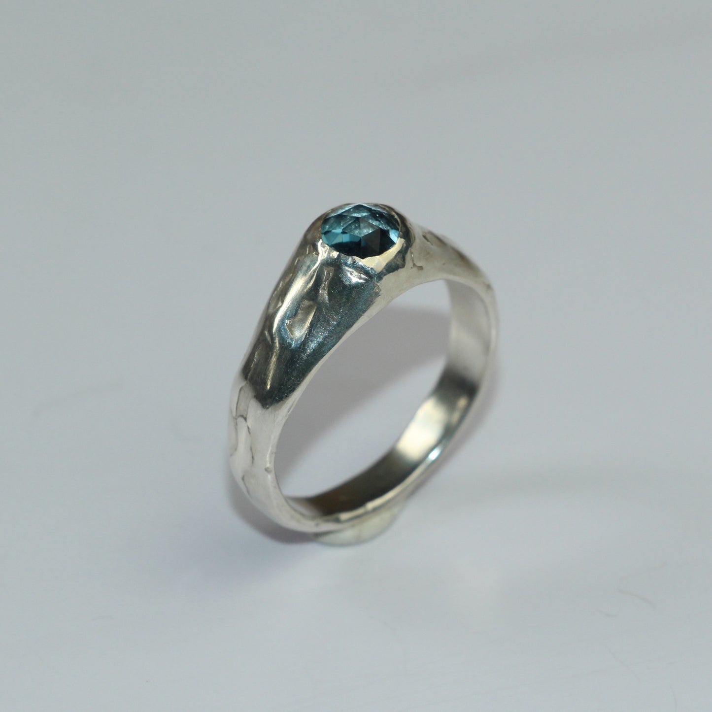 Blue Topaz Dome Ring - Size 9